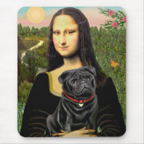 Pug 16 (black) - Mona Lisa mousepads
