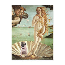 Pug 1 - Birth of Venus postcards by masterpiecedogs Pug 1 - Birth of Venus postcards