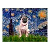 Pug 1(fawn) - Starry Night posters by masterpiecedogs Pug 1(fawn) - Starry Night posters