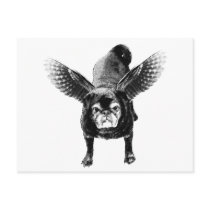Pug Angel postcards by evisionarts Pug Angel postcards