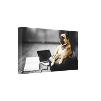 Pug at Rest Stretched Canvas Print