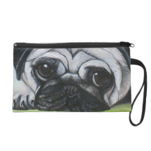 Pug Bagettes Bag Wristlet Clutches