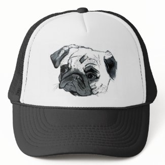 Pug Basebal Hat by Patty's Pet Art