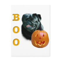 Pug (black) Boo postcards