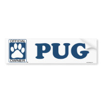 Pug Black bumper stickers