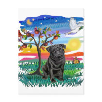 Pug (black) postcards