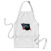 Pug (blk) Flag Aprons