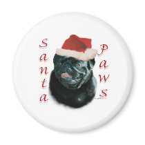 Pug (blk) Santa Paws magnets