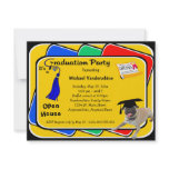 Pug Blue Graduation Party Invitations