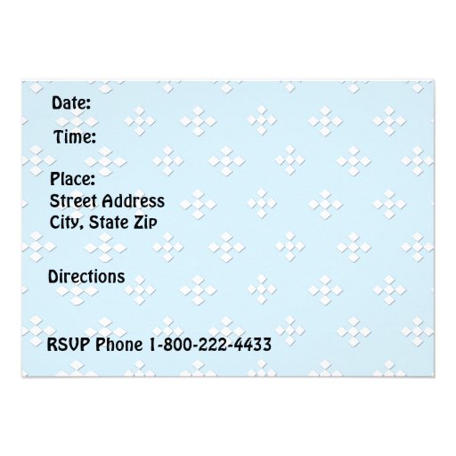 Pug - Blue w/ White Diamond Design Custom Announcement