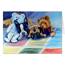 Pug & Boston Terrier Pups Cards
