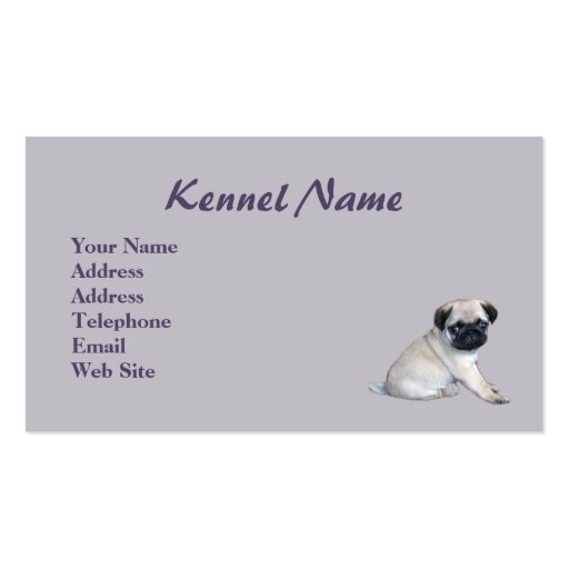 Pug Breeder Business Card (back side)