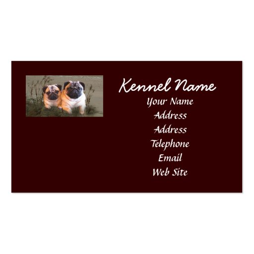 Pug Breeder Business Card (back side)