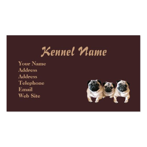 Pug Breeder Business Card (back side)