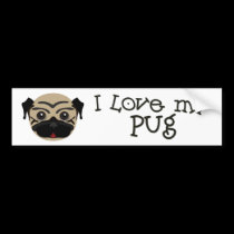 pug bumper sticker bumper stickers