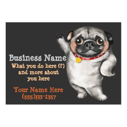 PUG business card template_pet sitting,dog walking (front side)