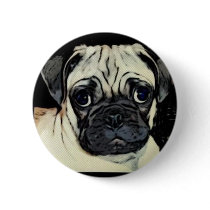 Pug button by myMAJiKworld Pug button
