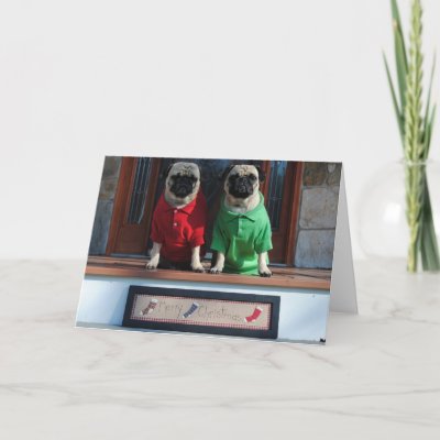 Pug Christmas Card