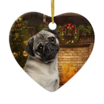 Pug Christmas Ornament