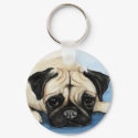 "Pug" Dog Art Keychain by CharlottesWebArt "Pug" Dog Art Keychain