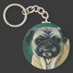 Pug Dog Art - My Happy Face Keychains