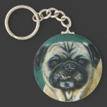 Pug Dog Art - My Happy Face Key Chains
