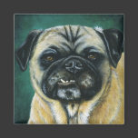 Pug Dog Art - My Happy Face Refrigerator Magnet