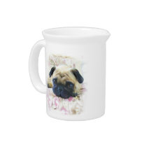 Pug dog beverage pitcher