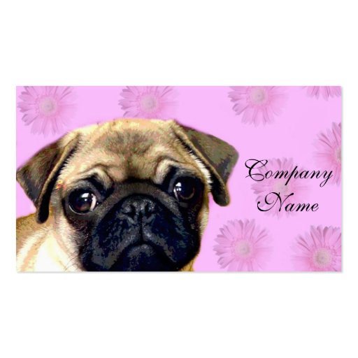 Pug dog business card templates (front side)