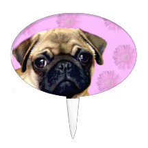 Pug dog cake pick