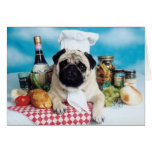 Pug Dog Chef Greeting Card