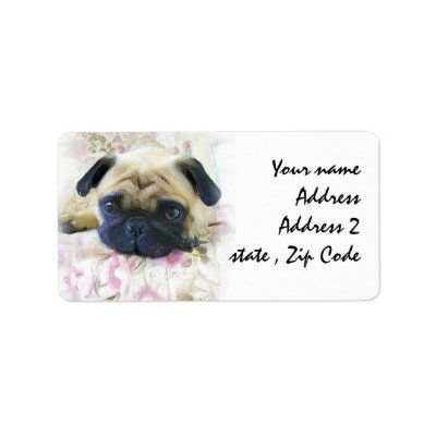 Pug dog custom address label