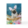 Pug Dog Easter Bunny Greeting Card