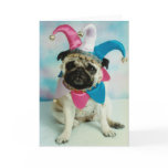 Pug Dog Jester Clown Greeting Card
