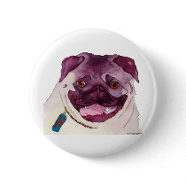 Pug Dog Love buttons