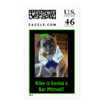 pug, dog. religious, bar mitzvah, bat mitzvah postage