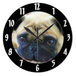 Pug dog round wallclock