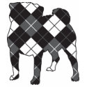 Pug dog silhouette Argyle t-shirts by punkrockdog Pug dog silhouette Argyle t-shirts