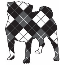 Pug dog silhouette Argyle t-shirts by punkrockdog Pug dog silhouette Argyle t-shirts