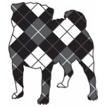 Pug dog silhouette Argyle Tshirts