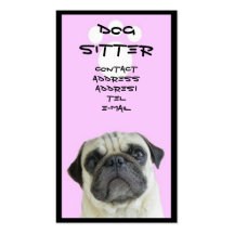 Pug Dog sitter business card