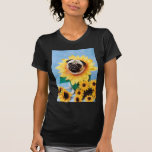 Pug Dog Sunflower T-shirts