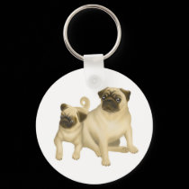 Pug Dogs Keychain