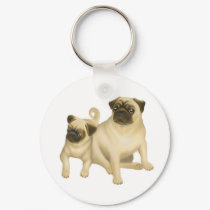 Pug Dogs Keychain