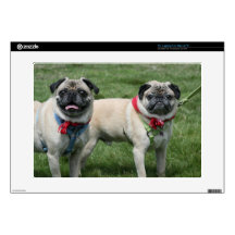 Pug dogs laptop skin