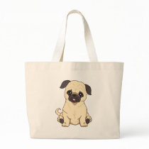 Pug Drawing By Pablo Fernandez Limited Edition Tote Bags