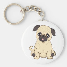Pug Drawing By Pablo Fernandez Limited Edition Key Chains