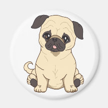 Pug Drawing By Pablo Fernandez Limited Edition Magnets