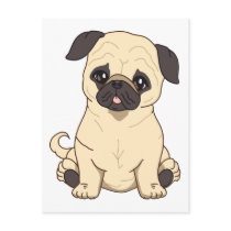 Pug-Zeichnung von begrenzter Ausgabe Pablos Fernan postkarten