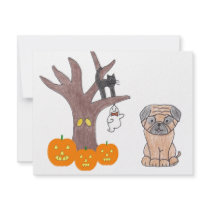 Pug Fall Announcement invitations by giftsjustforuholiday Pug Fall Announcement invitations